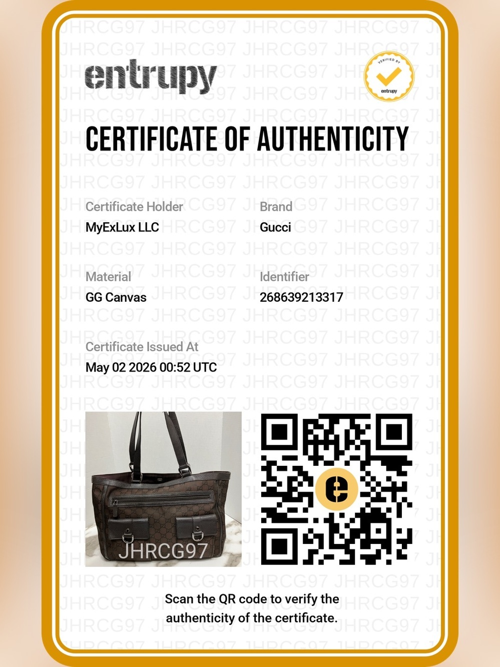 GUCCI GG Nylon Abbey D Ring Pocket Tote w/COA - Picture 2 of 13